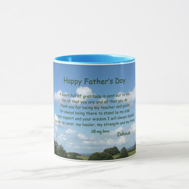 Mug Joyeux poème de la fête des pères personnalisé (Centre)
