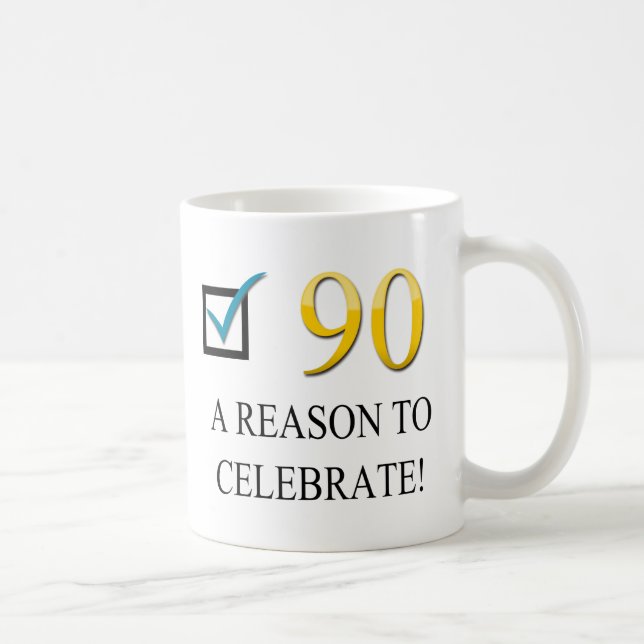 Mug Joyeux quatre-vingt-dixième anniversaire (Droite)