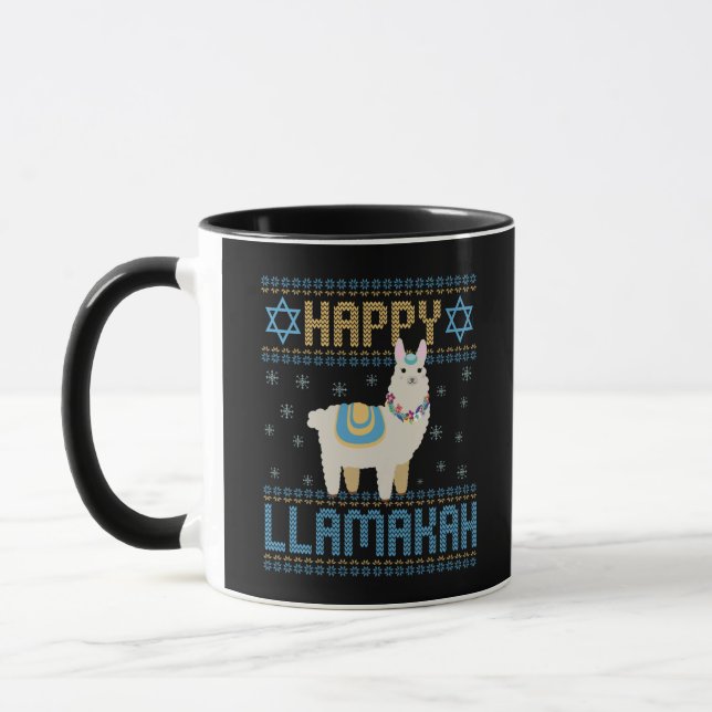 Mug Joyeux Ramakah Drôle juif Hanoukka Lama cadeau (Gauche)