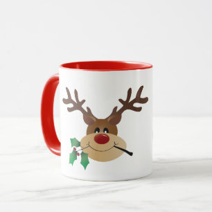 Mug Joyeux rennes de Noël avec Mistletoe