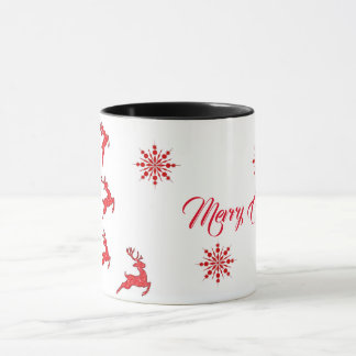 Mug Joyeux rennes de Noël et flocons de neige