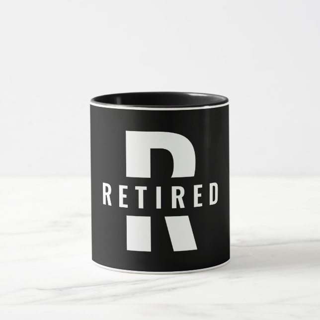 Mug Joyeux Retraite Monogramme Retraité initial (Centre)