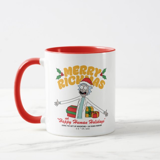 Mug Joyeux Rickmas et Joyeuses Fêtes Humaines (Gauche)