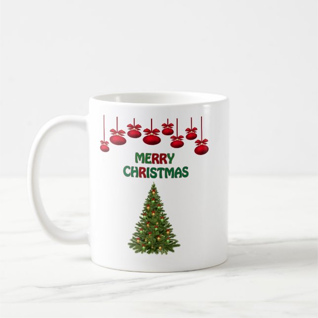 Mug Joyeux sapin de Noël présente Festive Festive (Gauche)