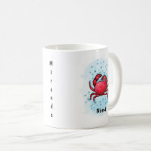 Joyeux style d'aquarelle de crabe rouge