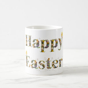 Mug Joyeux texte décoratif de Pâques Bébé Chicks