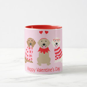 Mug Joyeux Valentines Day Golden Retriever Dogs