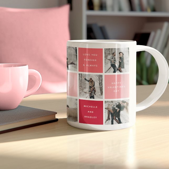 Mug Joyeux Valentines Jour Photo Grille Couples (Créateur téléchargé)