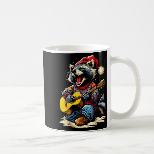 Mug Joyful Raccoon Playing Guitar Animal Guitarist Chr (Droite)