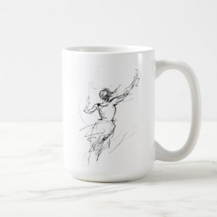 Mug Joyful Woman in Motion croquis Abstrait