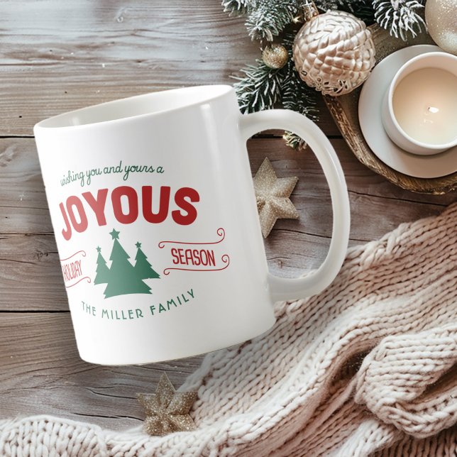 Mug Joyous Saison de Fir Arbres Rouge/Vert ID580 (Créateur téléchargé)