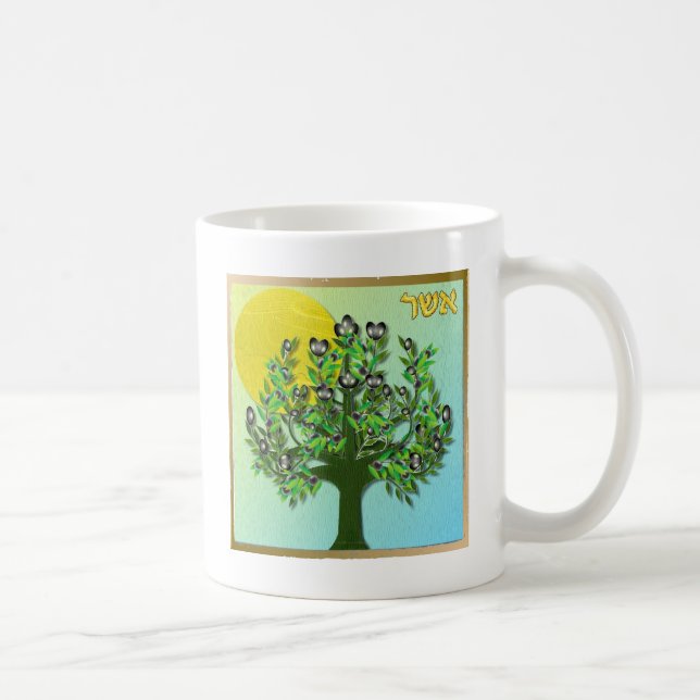 Mug Judaïque 12 Tribus D'Israël Asher (Droite)