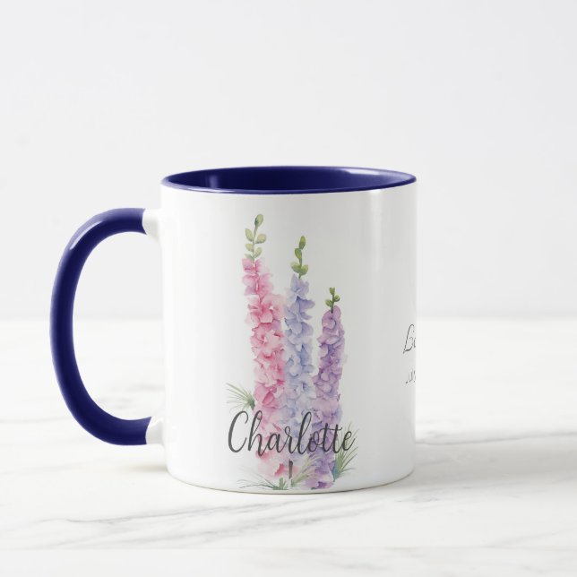 Mug Juillet Anniversaire Fleur de naissance Aquarelle  (Gauche)
