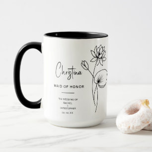 Mug Juillet Maid of Honor Fleur de naissance Lily d'