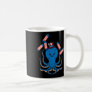 Mug Juillet Octopus Fête de l'Indépendance Amérique Fe