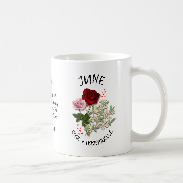 Mug Juin Mois de naissance Fleur Chrétien Nom personna (Droite)