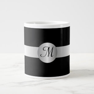 Mug Jumbo Monogramme Noir Et Argent
