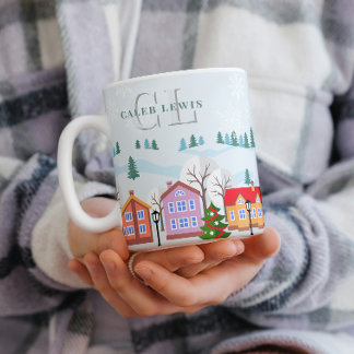 Mug Jumbo Village de Noël Charmant - Cadeau pour l