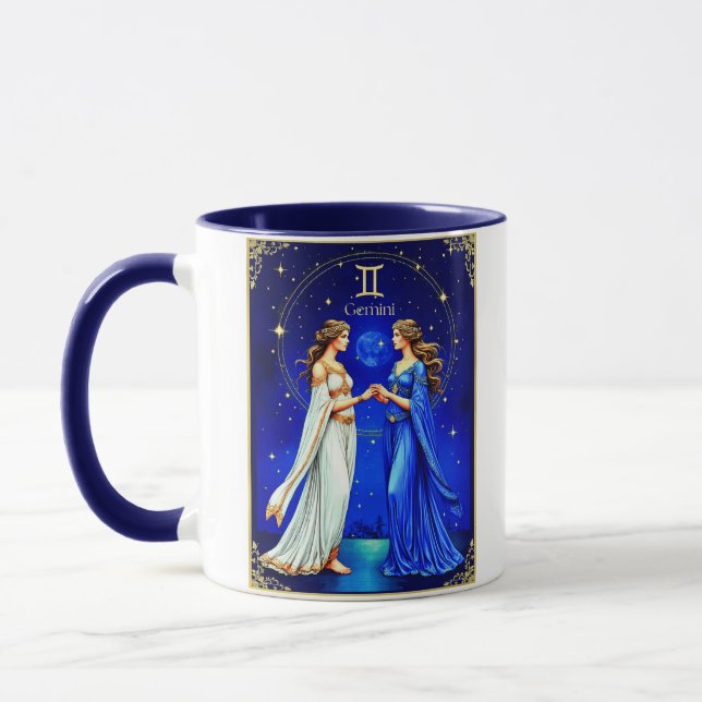 Mug Jumeaux Gemini sous un ciel étoilé (Gauche)