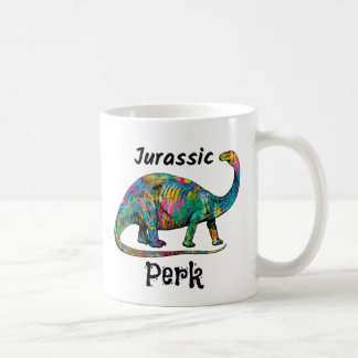 Mug Jurassic Perk Colorful Dinosaur White