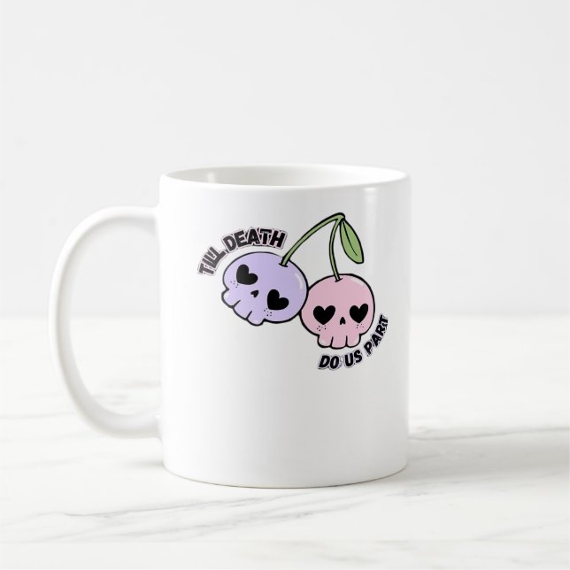 Mug Jusqu'À La Mort Nous Part - Gote Goth Crâne Design (Gauche)