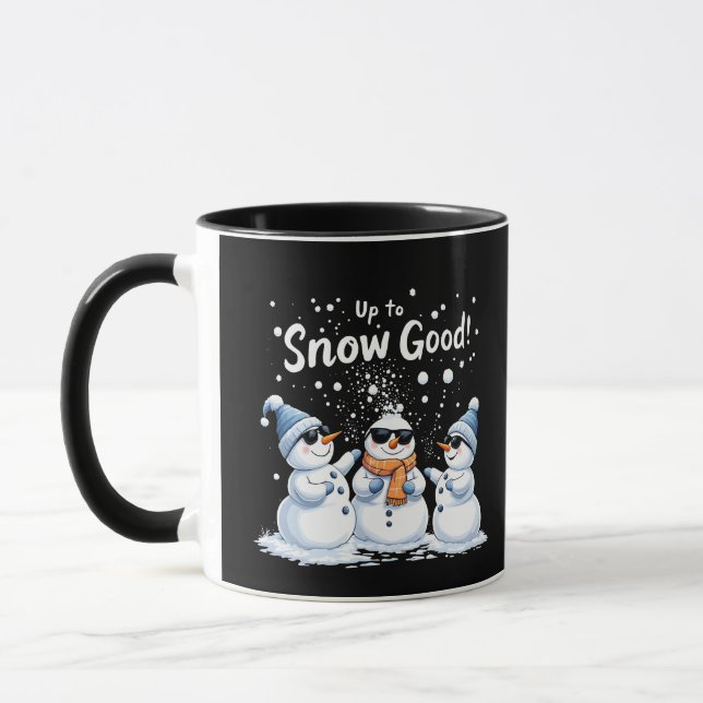 Mug Jusqu'à la neige bon drôle neige Noël Snowman (Gauche)