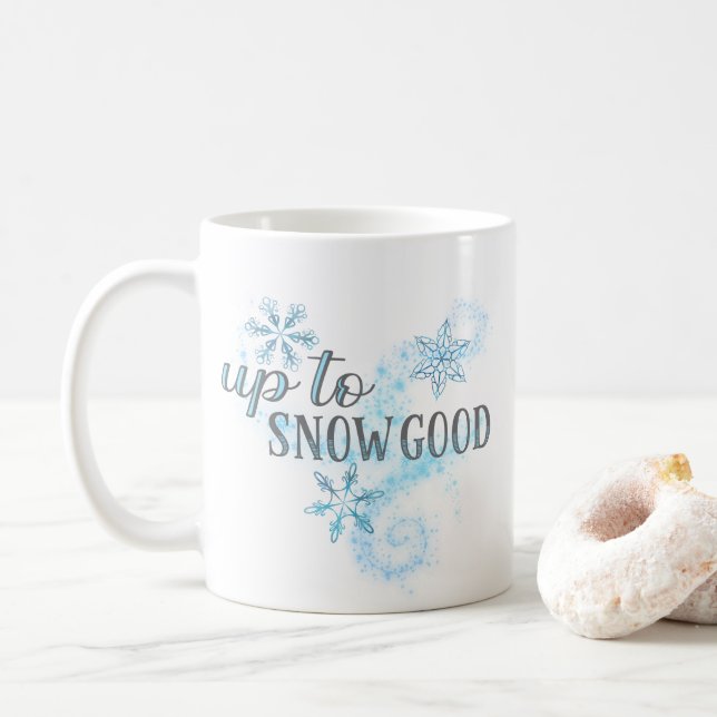 Mug Jusqu'À La Neige Bonne Drôle Vacances D'Hiver Typo (Avec donut)