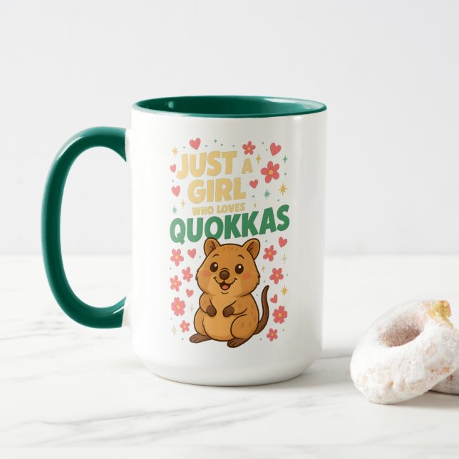 Mug Just a Girl Who Loves Quokkas  Cute Smiling Quokka (Avec donut)