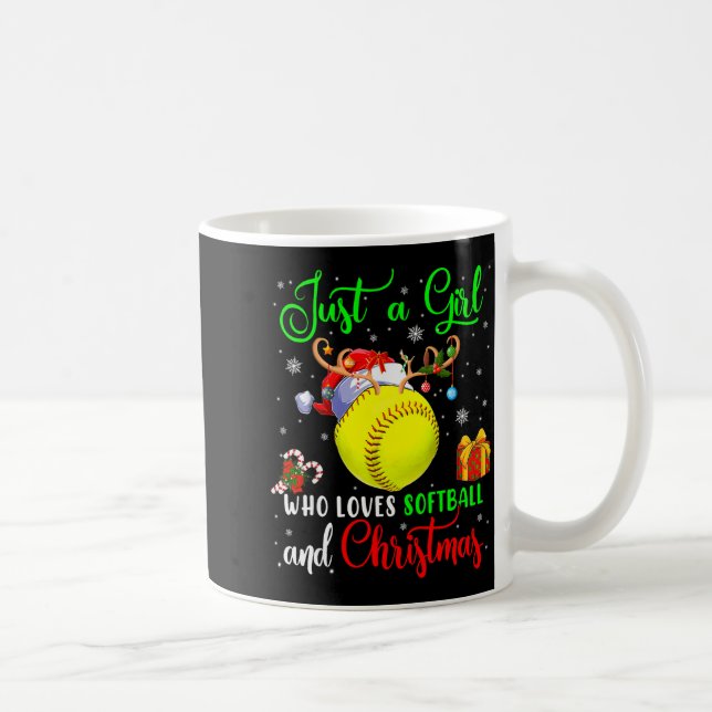 Mug Just A Girl Who Loves Softball And Christmas Santa (Droite)