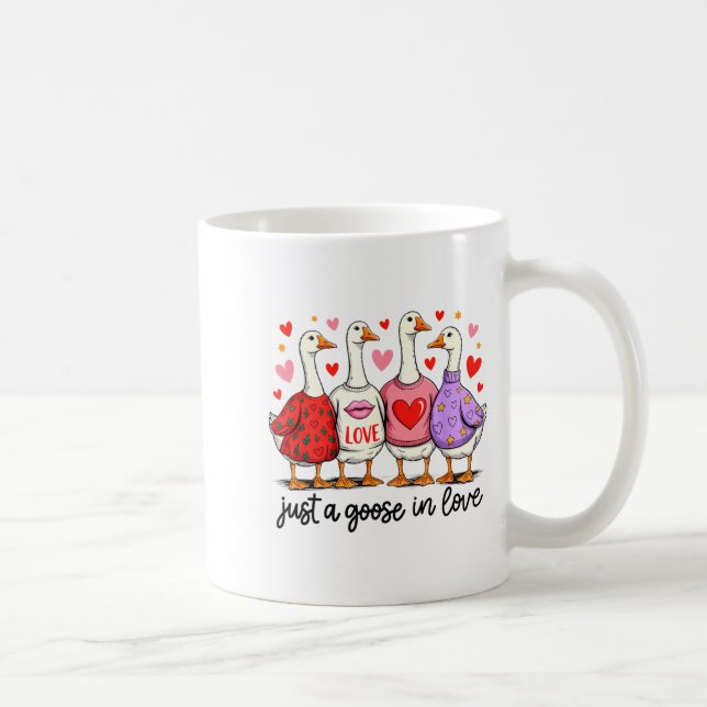 Mug Just A Goose In Love Cute Valentine Coquette Bow G (Droite)