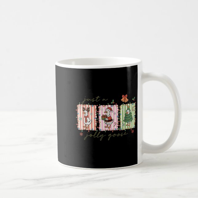 Mug Just A Jolly Goose Funny Goose Santa Reindeer Cute (Droite)