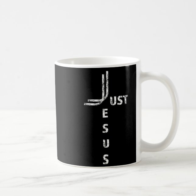 Mug Just Jesus Minimal Cross Back Design For Christian (Droite)