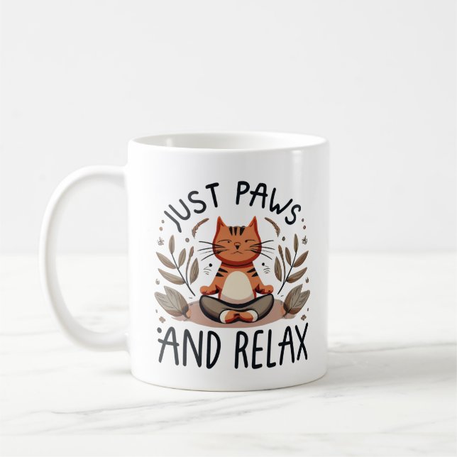 Mug Juste des pattes et relaxer Yoga Cat (Gauche)