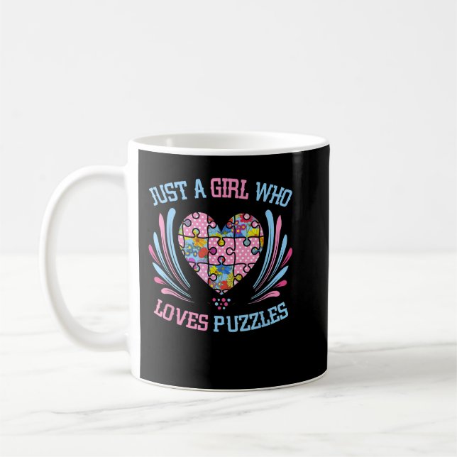 Mug Juste Fille Qui Aime Puzzles Jigsaw Puzzle Puzzle  (Gauche)