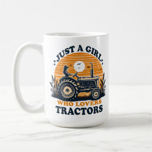 Mug Juste fille qui aime Tracteurs Tractor Lover Vinta