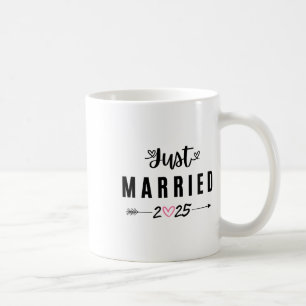 Mug Juste Marié Ést 2025 Lune de Miel Mariage Couples 
