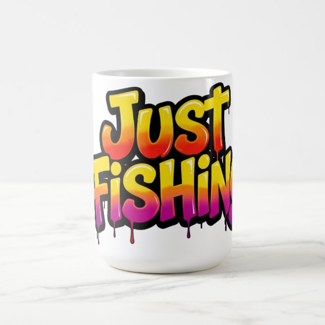 Mug Juste Pêche Arc-en-Ciel qui Dégouline Cadeau Drôle (Centre)