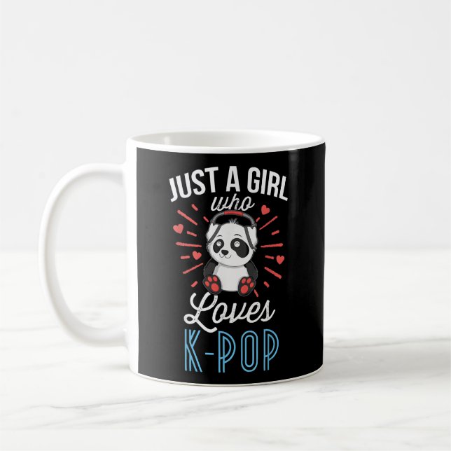 Mug Juste un qui aime la marchandise K-Pop Panda Kpop (Gauche)