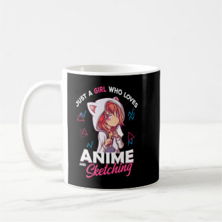 Mug Juste une fille qui aime Anime et Sketching Otaku