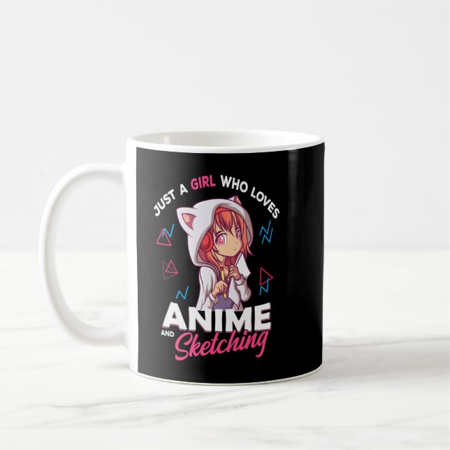 Mug Juste une fille qui aime Anime et Sketching Otaku  (Gauche)