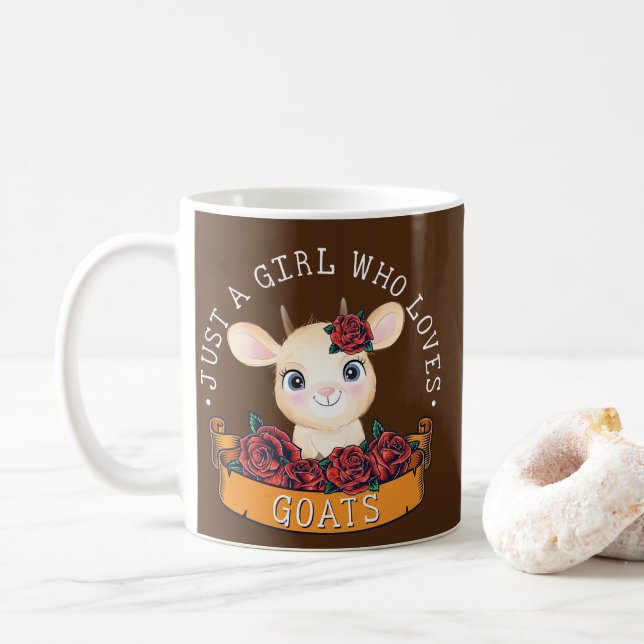Mug Juste une fille qui aime Chèvres Farmer femmes Chè (Avec donut)