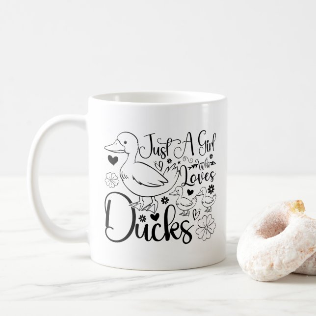 Mug Juste une fille qui aime les canards mignons Canar (Avec donut)