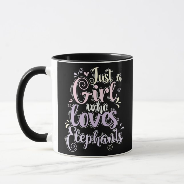 Mug Juste une fille qui aime les éléphants  (Gauche)