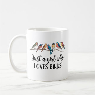 Mug Juste une fille qui aime les oiseaux Mignonne Aqua