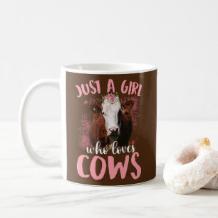 Mug Juste une fille qui aime les vaches drôle femmes 