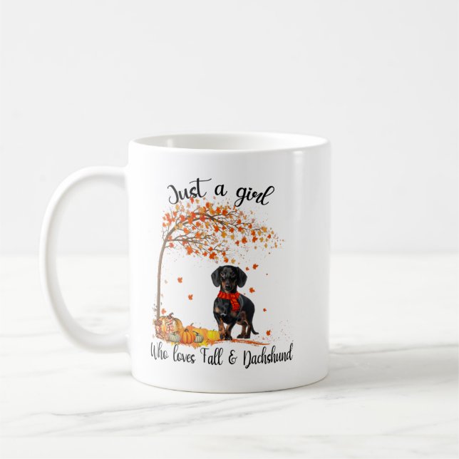 Mug Juste Une Fille Qui Aime Tomber Et Dachshund Citro (Gauche)