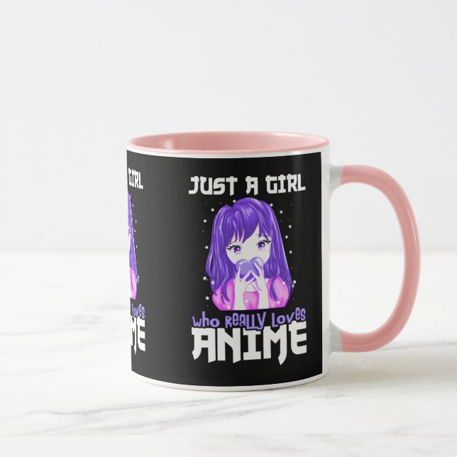 Mug Juste une fille qui aime vraiment l'Anime en viole (Droite)