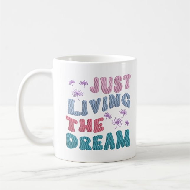 Mug Juste Vivre Le Rêve Citer Les Couleurs Pastel (Gauche)