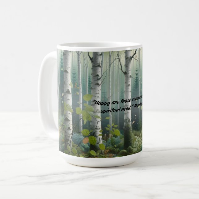 Mug JW 2026 Year Text Birch Tree Landscape (Devant gauche)