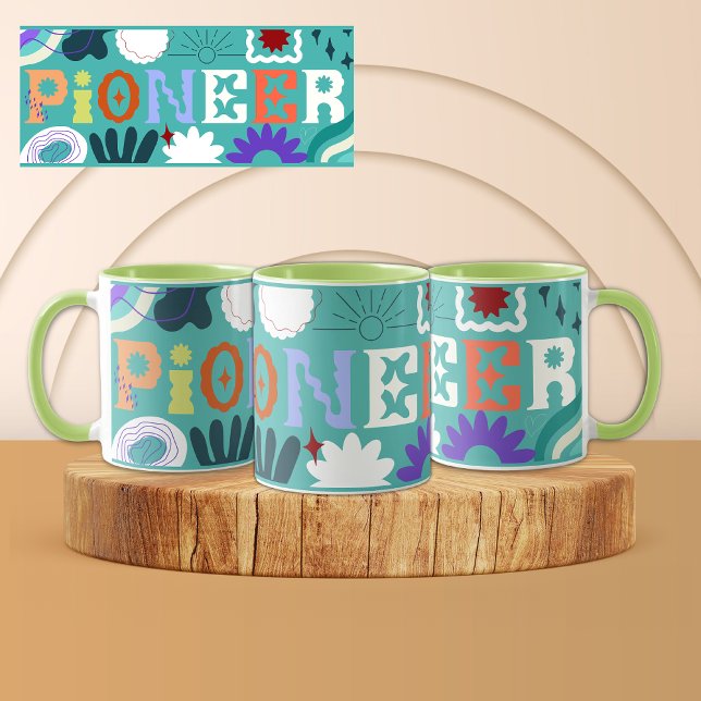 Mug JW Pioneer brillant Wavavy Blue envelopper autour  (Créateur téléchargé)
